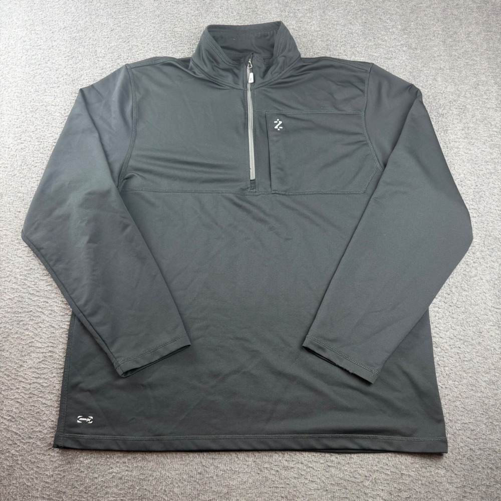 IZOD Pullover Mens XL Black PerformX CoolFX Quarter Zip Long Sleeve Chest Pocket